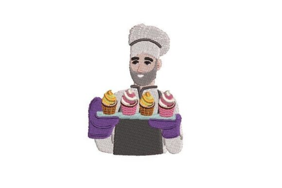 A Baker Holding Cupcakes: A Sweet Embroidery Opportunity