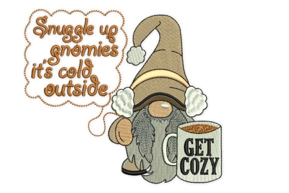 A Cozy Gnome Embroidery Design for Holiday Crafting