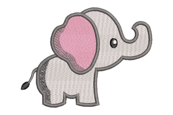 A Sweet & Detailed Baby Elephant Embroidery Design