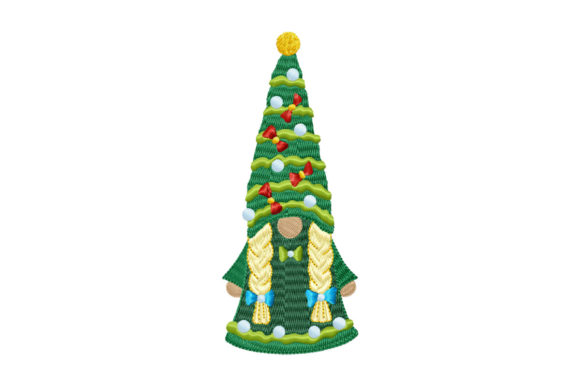 Gnome Girl Dressed As a Christmas Tree Embroidery Review