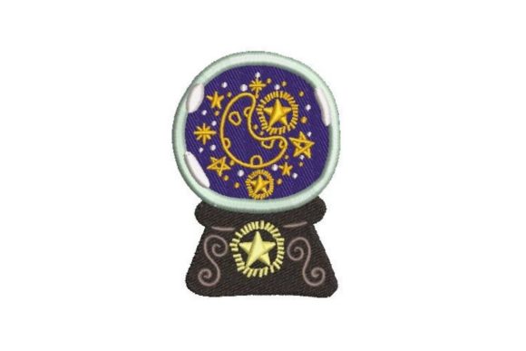 Spooky Crystal Ball Embroidery for Boutique Halloween Sweatshirts